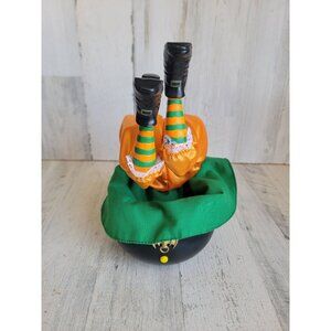 Gemmy Animated kicking witch cauldron Halloween prop